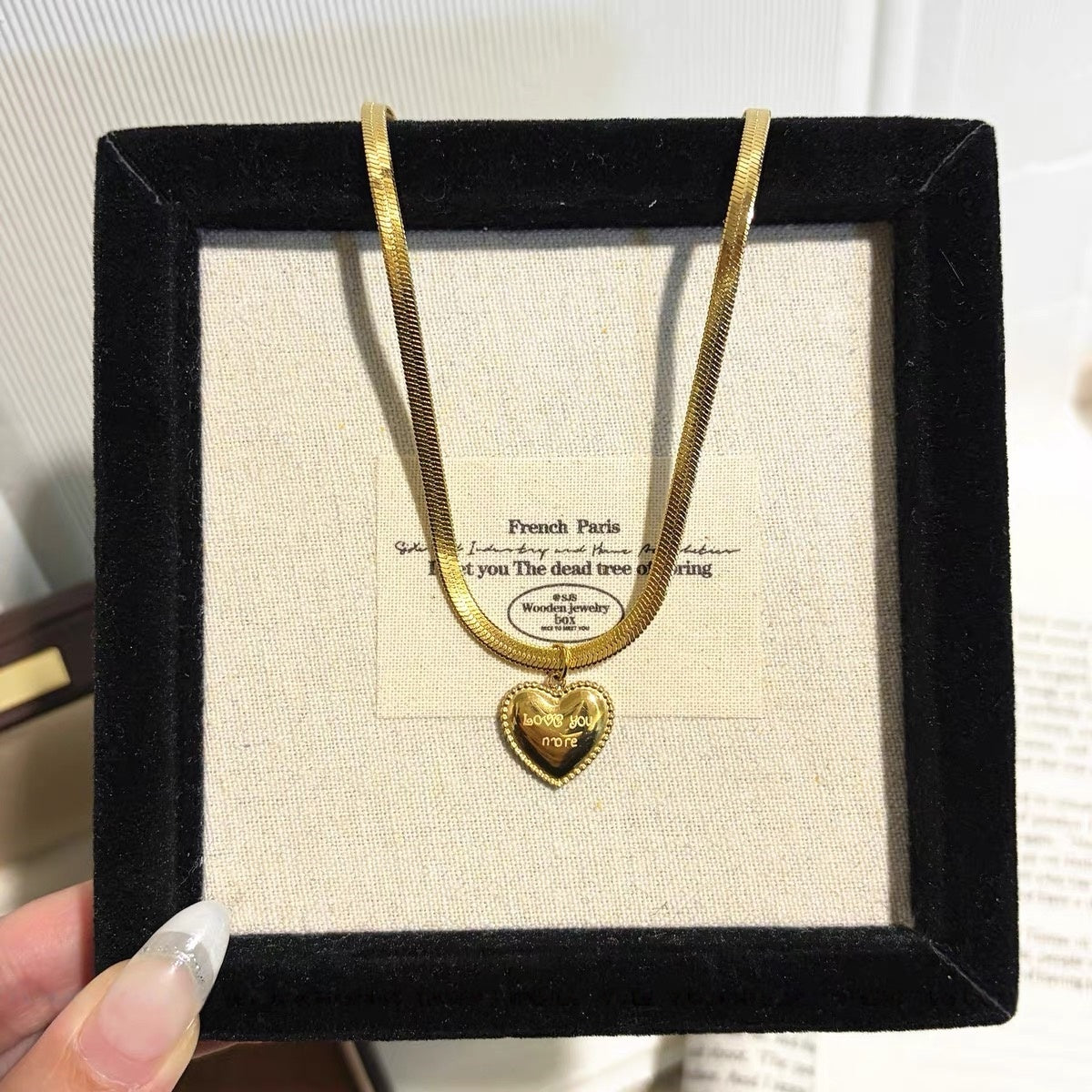 14K Gold 'Love You More' Heart Pendant Necklace