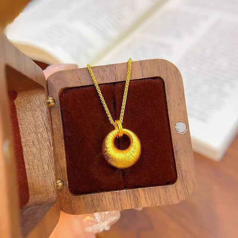 14k gold brushed gold Tuotuo pendant necklace