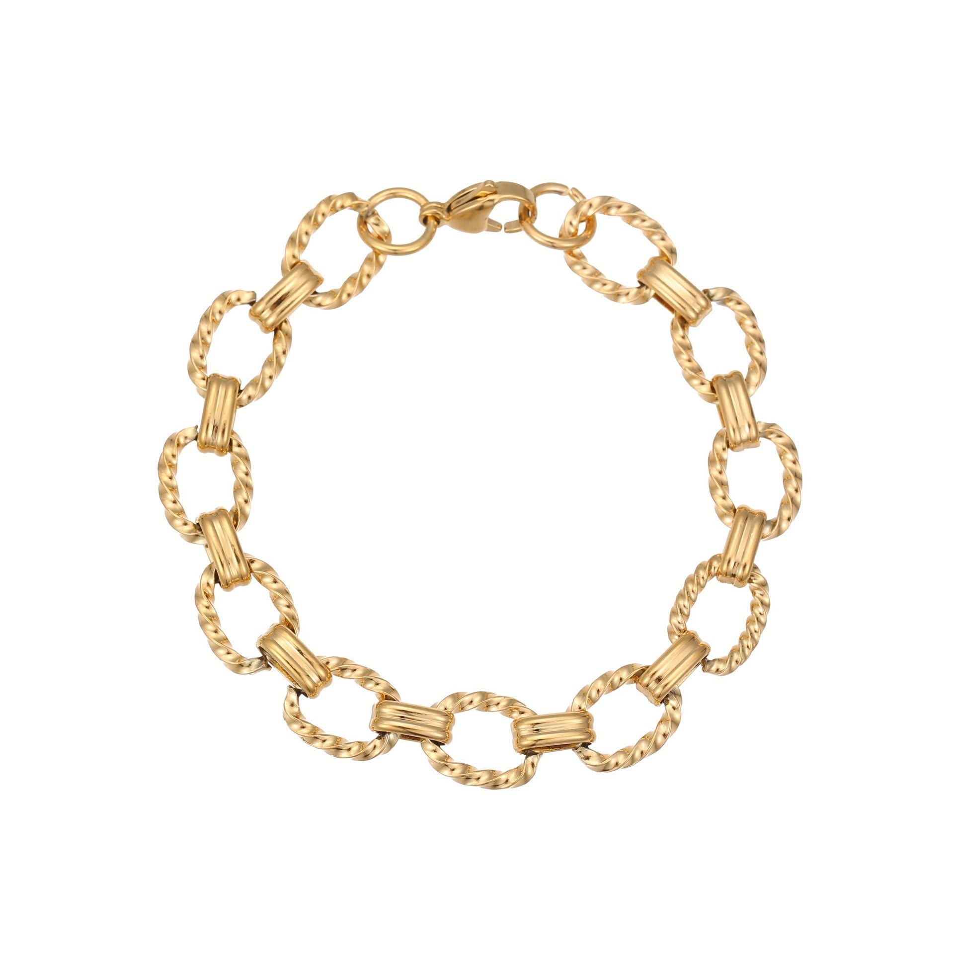 18K Gold Hip Hop Punk Twist Bracelet