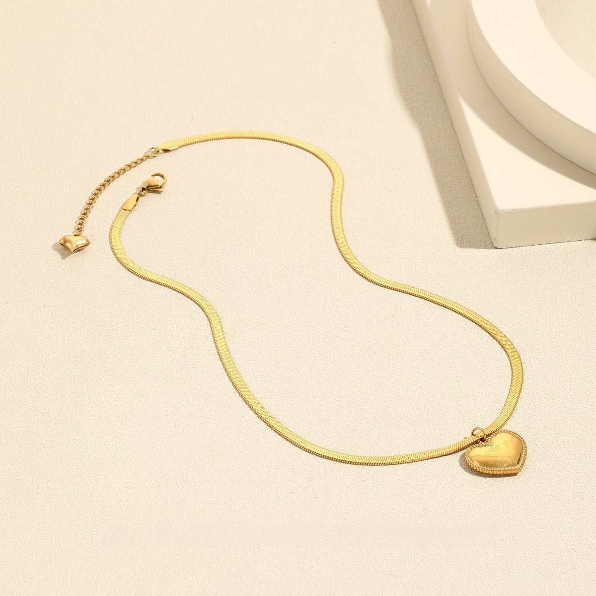 14K Gold 'Love You More' Heart Pendant Necklace