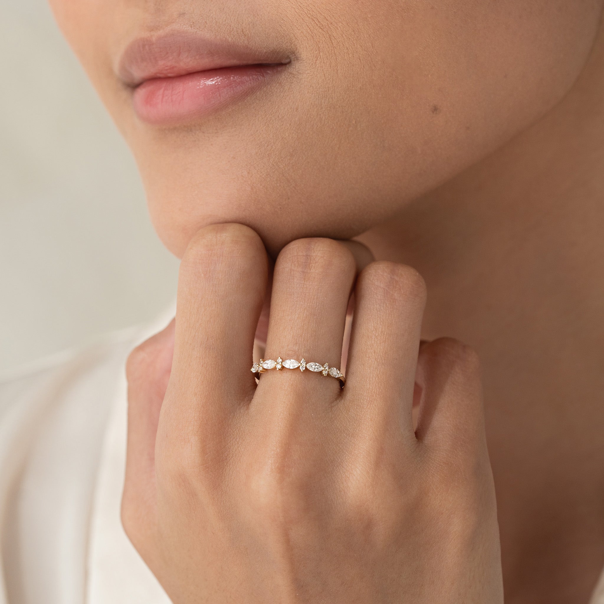 Marquise and Round Diamond Ring - Aurelia