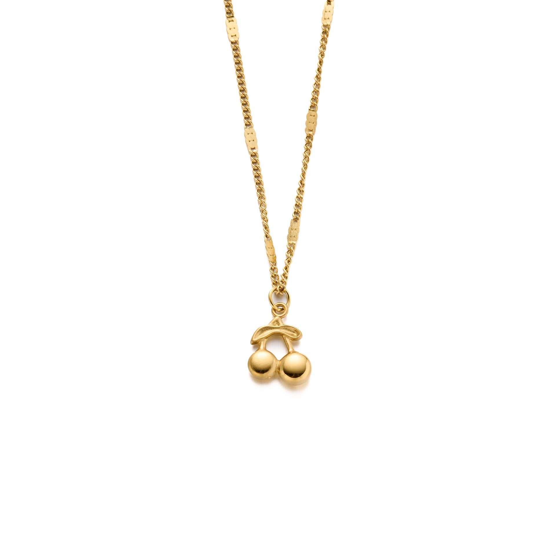 18K Gold Mini Cherry Pendant Necklace