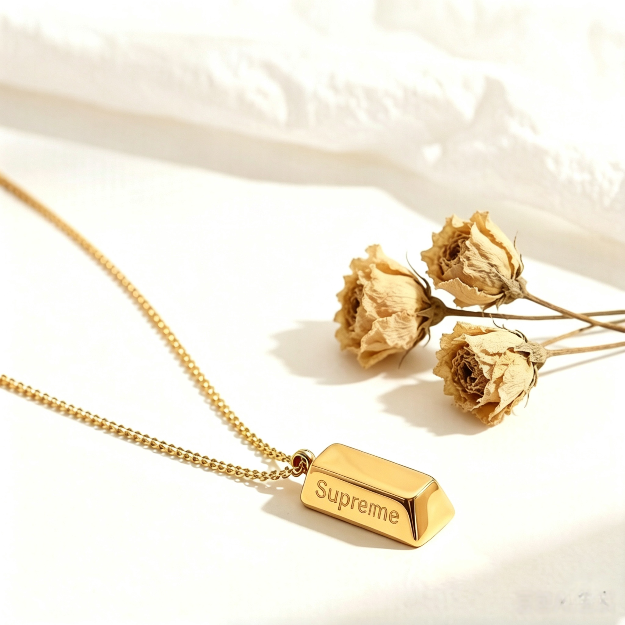 14K Gold Bar Pendant Necklace – Minimalist Everyday Gold Necklace