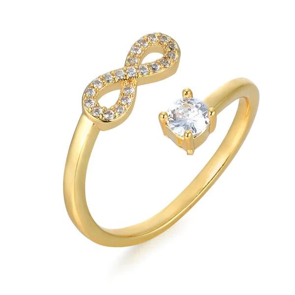 Letters Ring With Cubic Zirconia