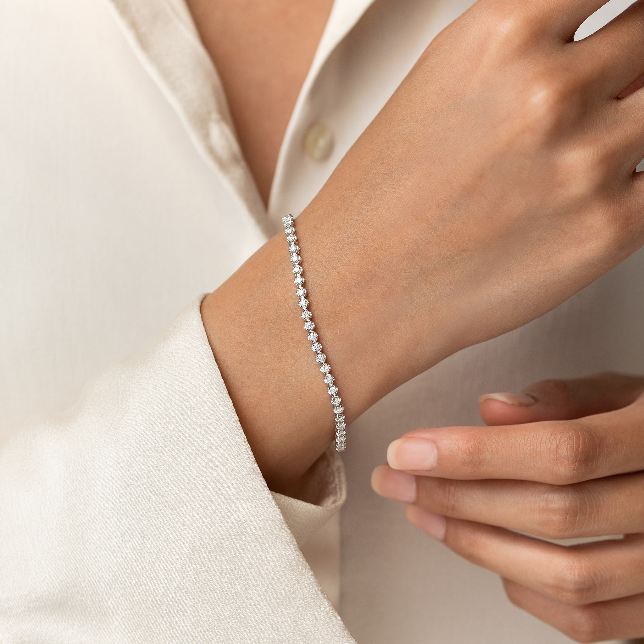 Diamond Tennis Bracelet White Gold (1.501 ct tw) - Mirella