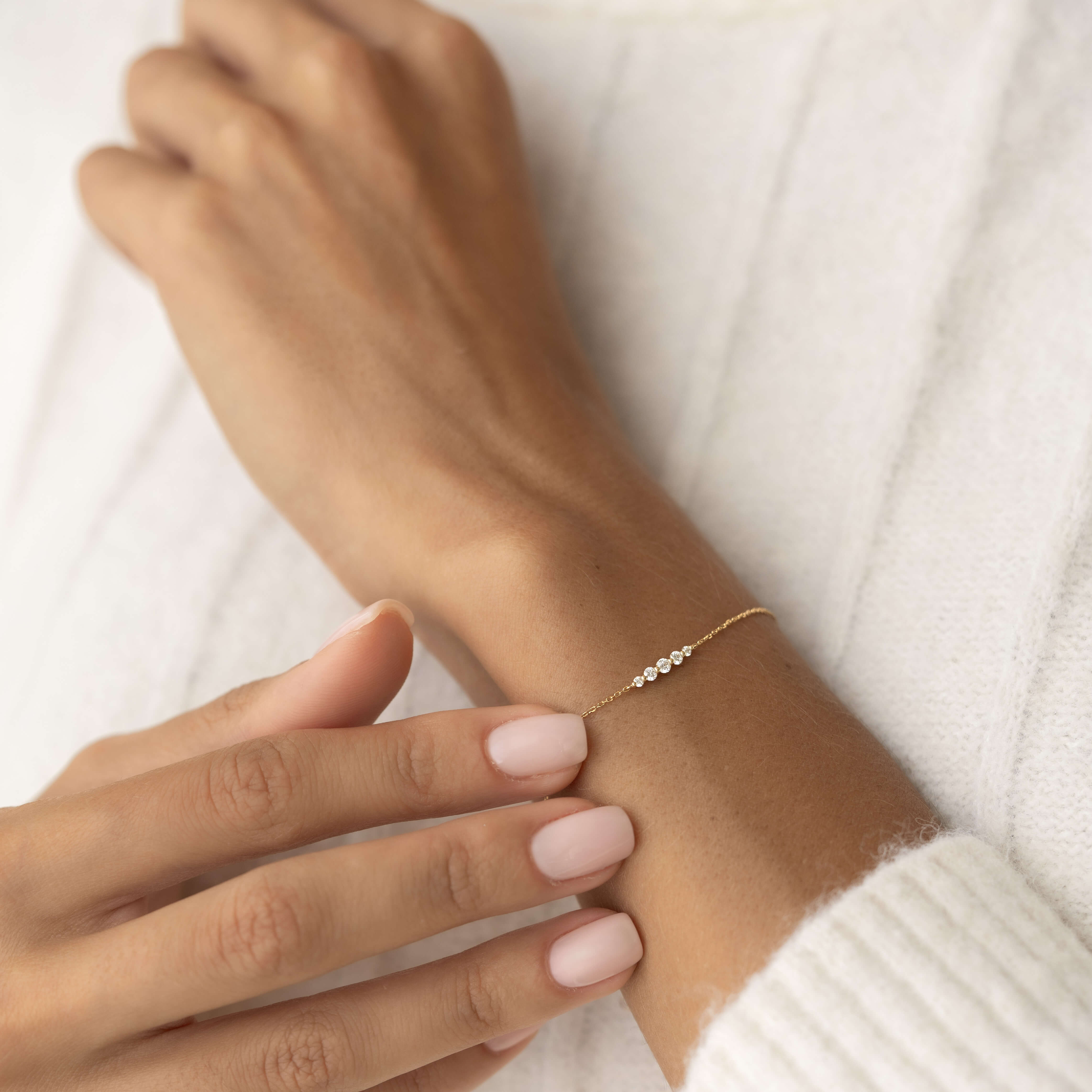 Graduated Diamond Bracelet 14k Gold - Tamsin